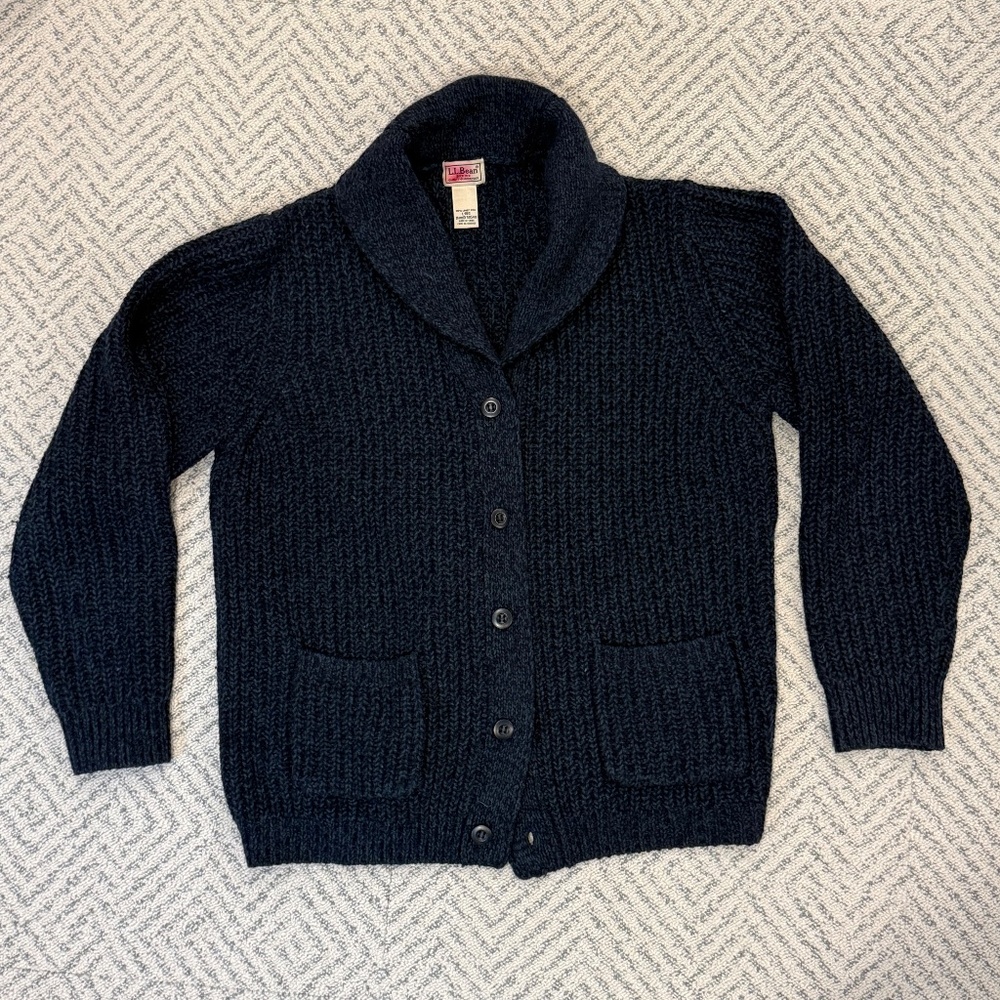 Chunky 100% Wool LL Bean Cardigan